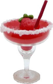 Dollhouse Strawberry Margarita Cocktail 1:12 Scale Miniature Drink