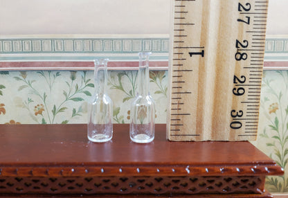 Dollhouse Clear Bottles Set of 2 1:12 Scale Miniature Kitchen Decoration