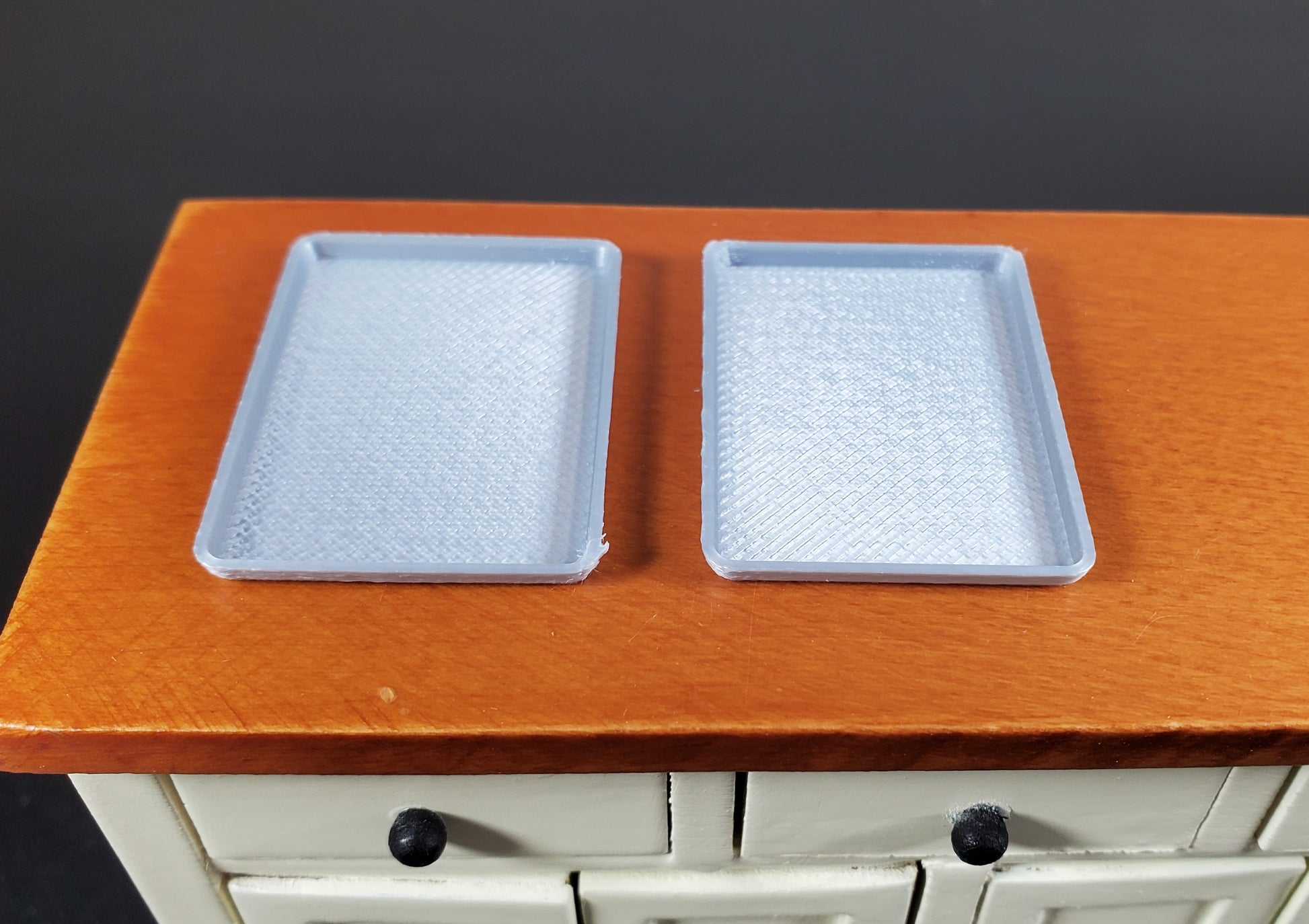 Dollhouse Baking Trays Cookie Sheets x2 1:12 Scale Miniature Kitchen