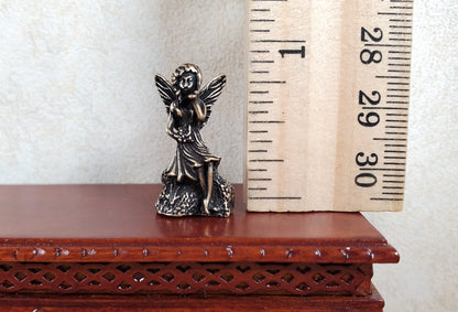Dollhouse Bronze Fairy Statue 1:12 Scale Dollhouse Miniature Garden