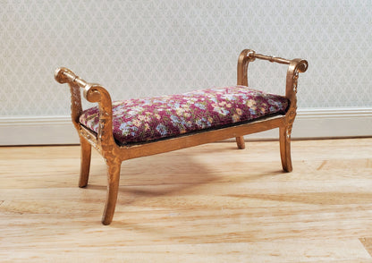 Dollhouse Settee Bench Upscaled Estate Piece 1:12 Scale Miniature Furniture