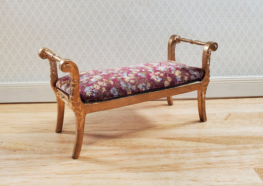Dollhouse Settee Bench Upscaled Estate Piece 1:12 Scale Miniature Furniture