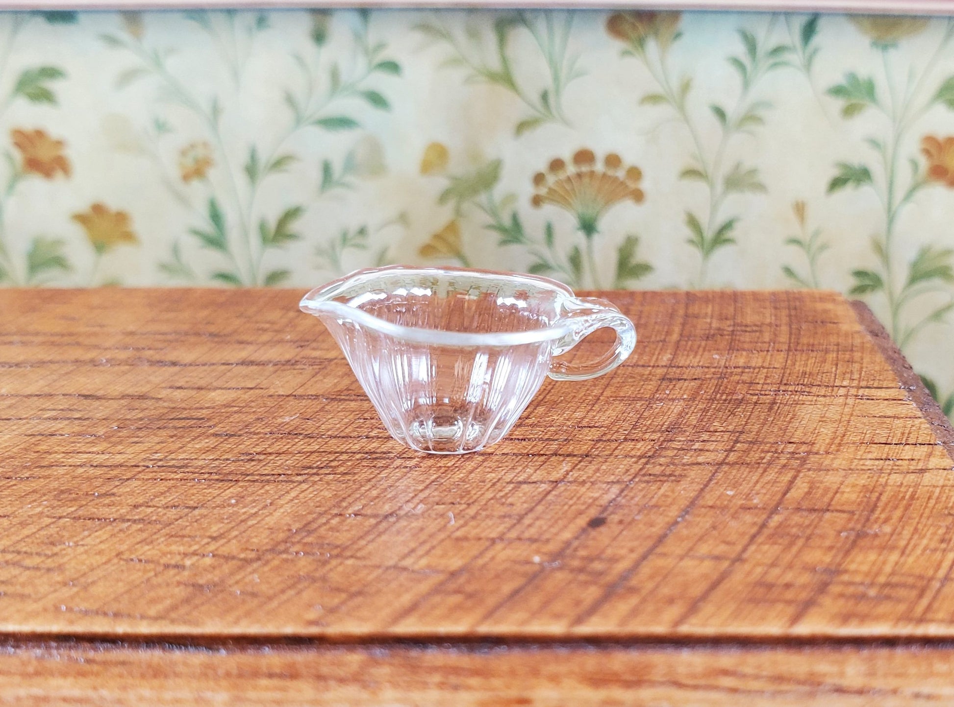 Dollhouse Glass Wide Gravy Boat Bowl 1:12 Scale Miniatures Kitchen