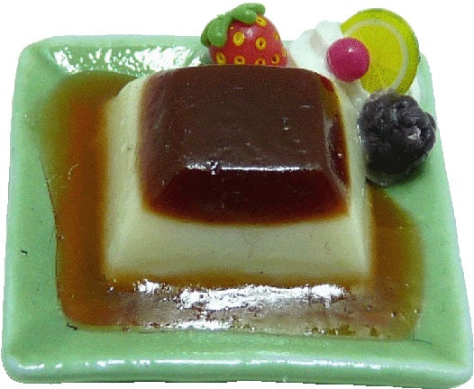 Dollhouse Dessert on a Green Square Plate 1:12 Scale Miniature Dessert Food