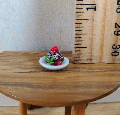Dollhouse HALF SCALE Chocolate Souffle Cake 1:24 Miniature Food