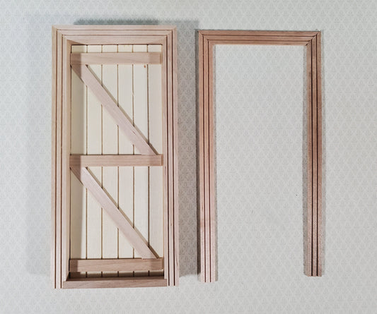 Dollhouse Door Ledged & Braced Farm House Style Exterior 1:12 Scale Miniature