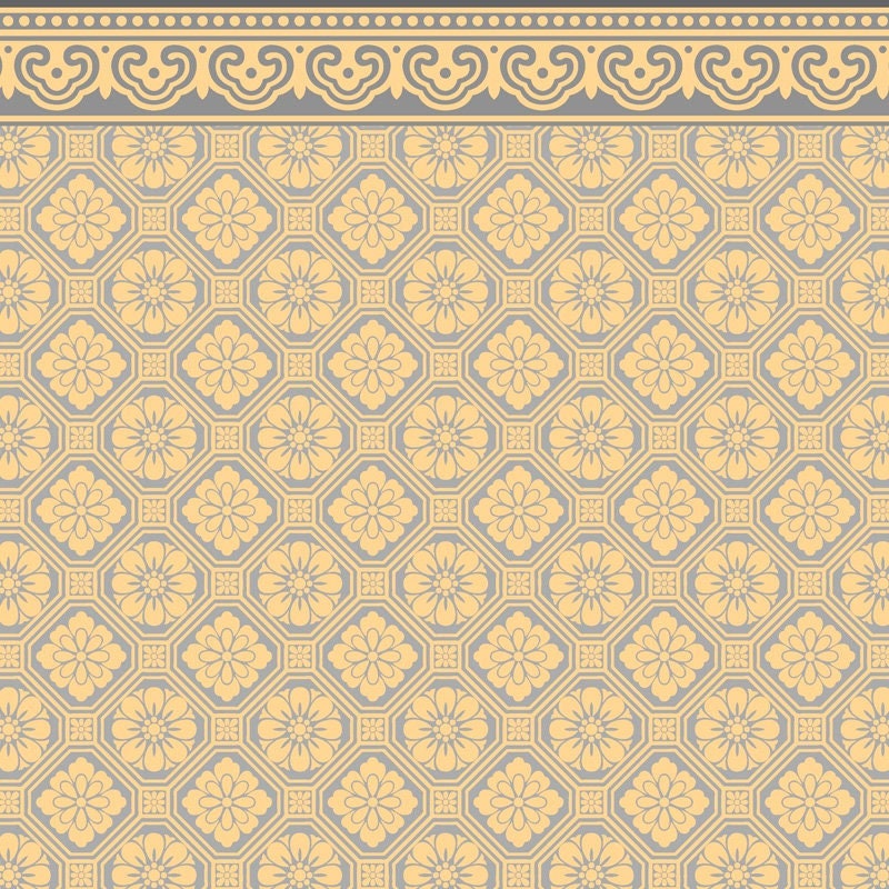 Dollhouse Wallpaper "Hachi" Japanese Floral Bradbury & Bradbury 1:12 Scale