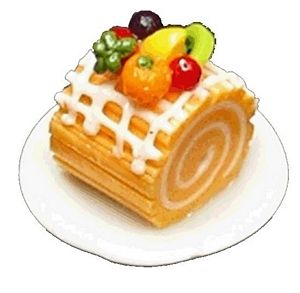 Dollhouse Orange Cream Roll Cake 1:12 Scale Miniature Dessert Food