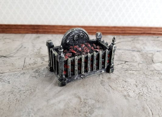 Dollhouse Coal Filled Fireplace Grate Fire Basket Non-Electric 1:12 Scale Miniature