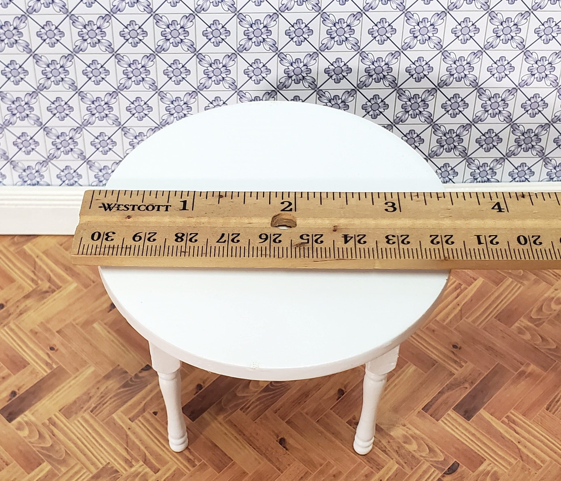 Dollhouse Kitchen Table Round White 1:12 Scale Miniature Furniture