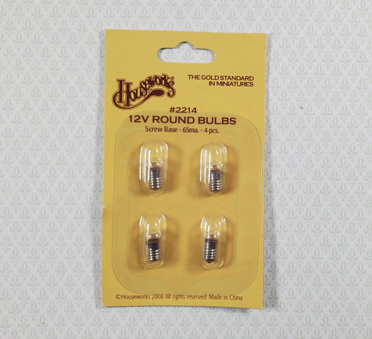 12 Volt Dollhouse Replacement Bulbs Pea Bulb Screw Base Set of 4 Miniatures