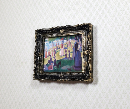 Miniature A Sunday Afternoon Print Framed Seurat 1:12 Scale Dollhouse
