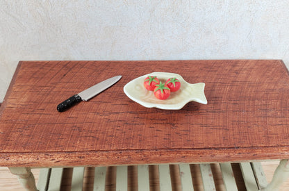 Dollhouse Fished Shaped Platter Light Green Ceramic 1:12 Scale Miniature