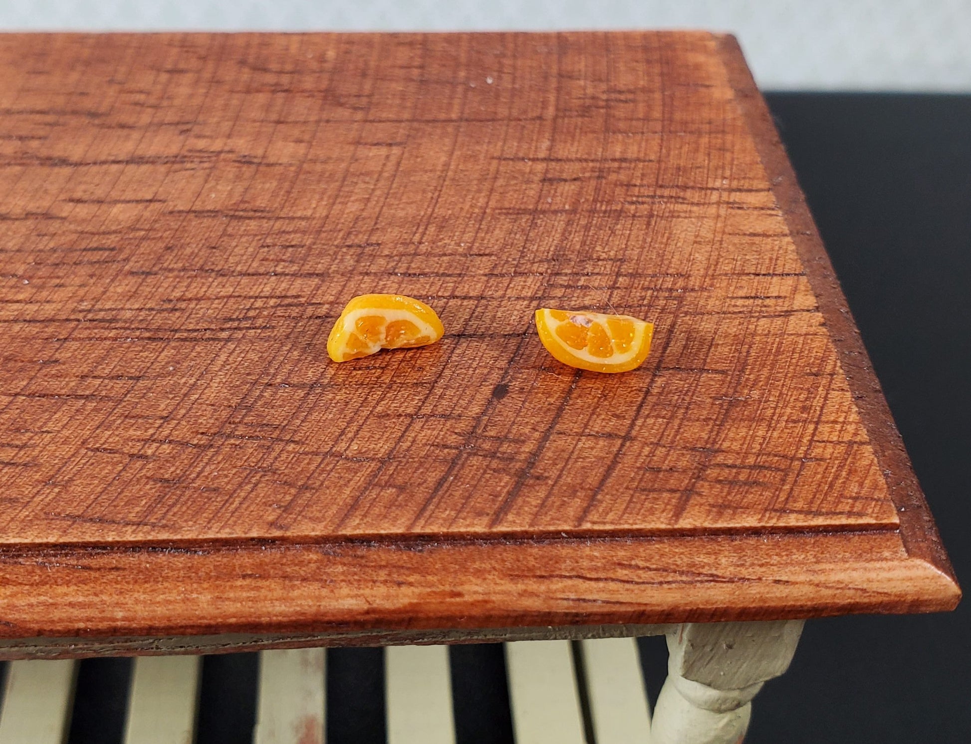 Dollhouse Orange Wedges 2 Pieces 1:12 Scale Miniature Food Handmade