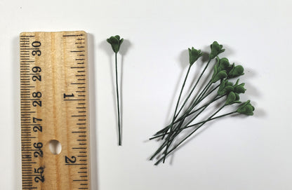 Dollhouse Dark Green Jade Branches Long Stem Set of 10 1:12 Scale Miniature