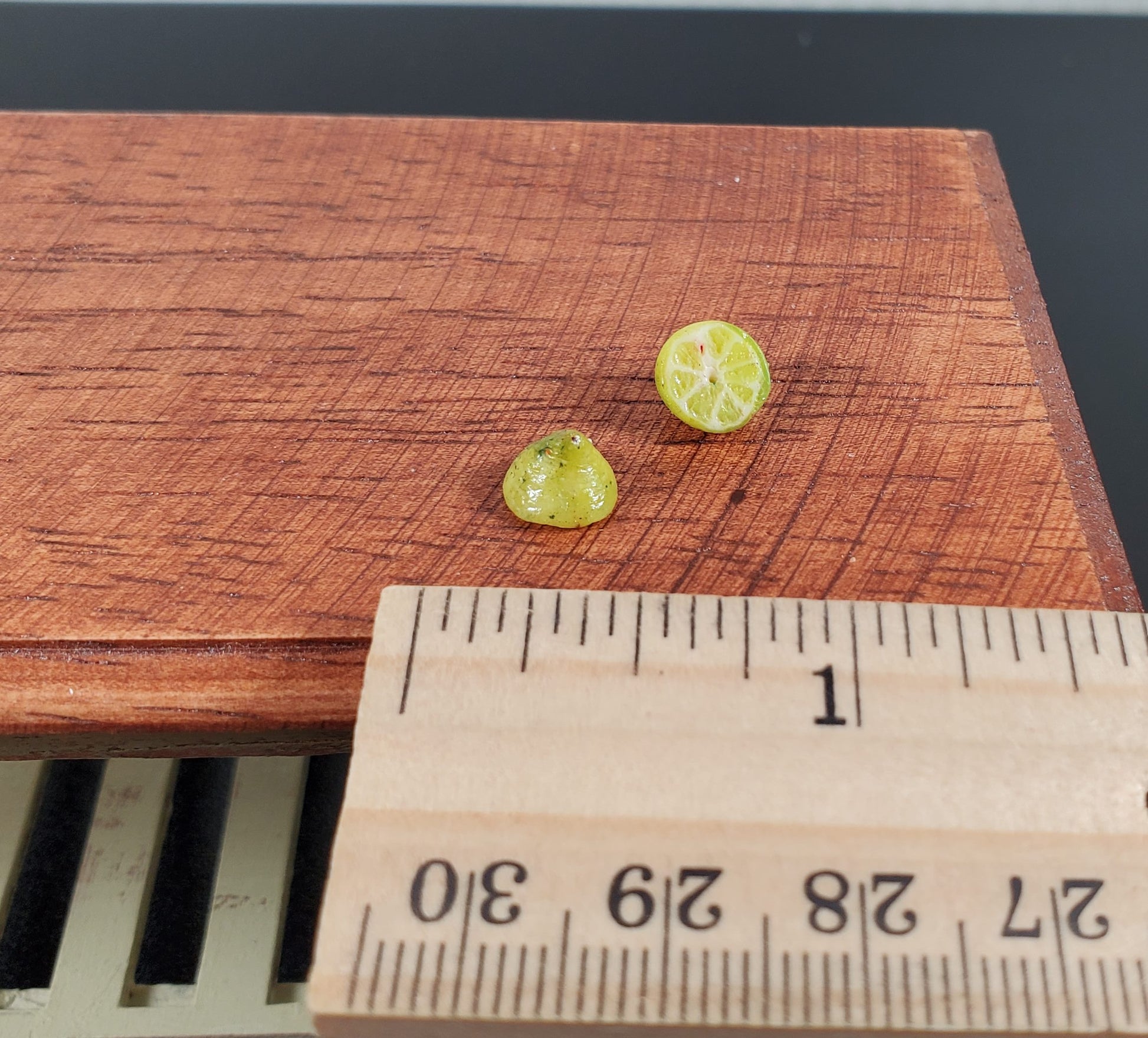 Dollhouse Lime Halves 2 Pieces 1:12 Scale Miniature Food Handmade