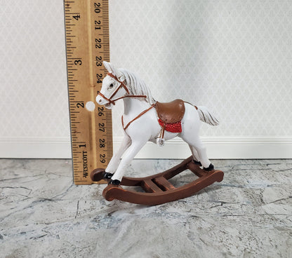 Dollhouse Rocking Horse Large Cast Resin 1:12 Scale Toy for Nursery or Kids Bedroom