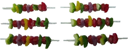 Dollhouse BBQ Shish Kabobs Set of 6 1:12 Scale Miniature Food Kitchen