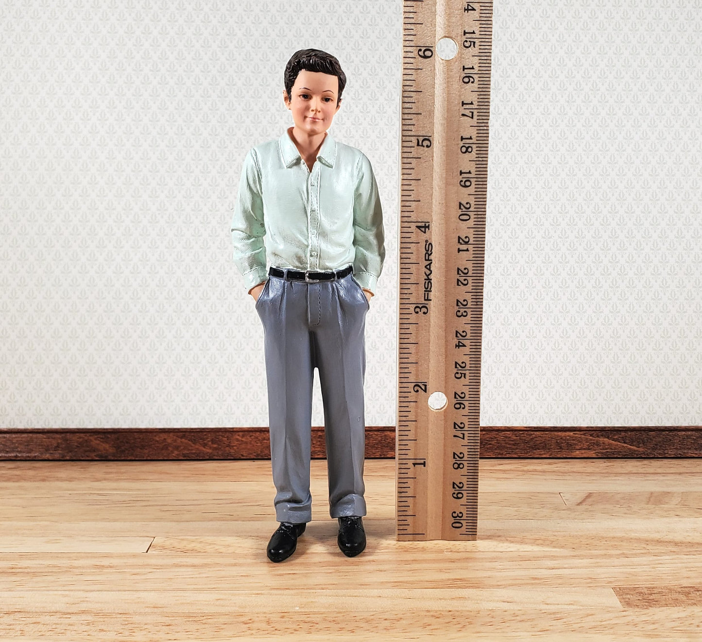 Dollhouse Modern Father Dad Standing Business Casual 1:12 Scale Miniature "Travis"