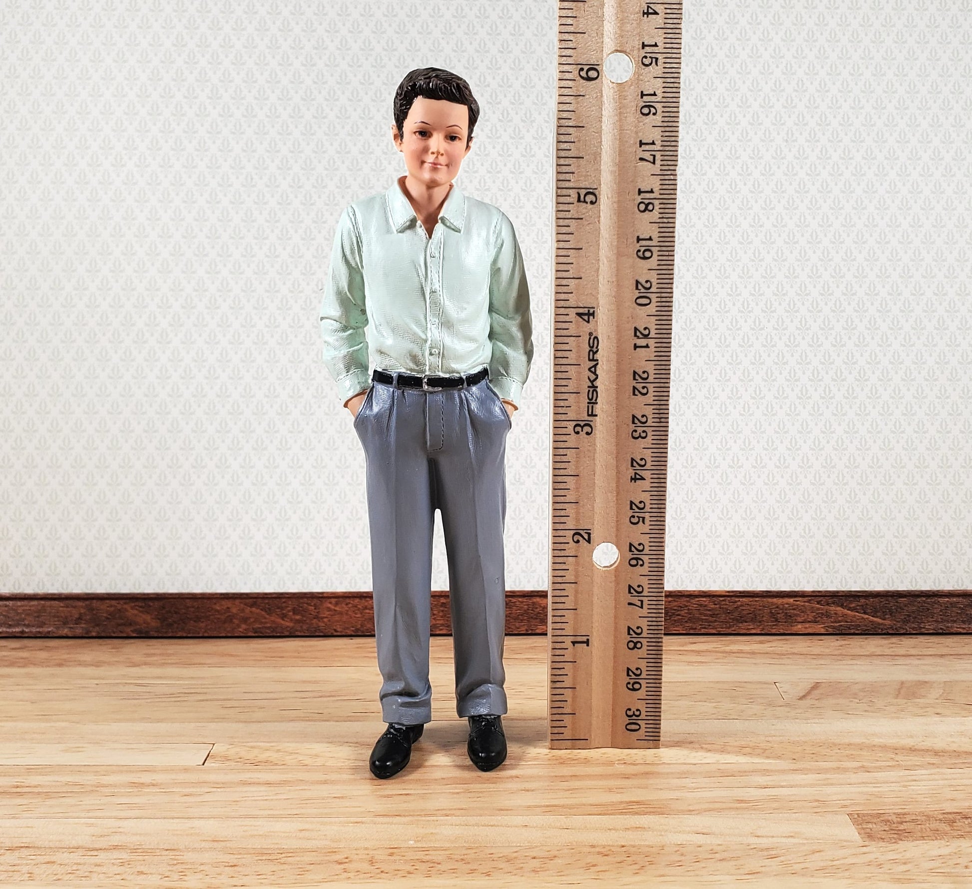 Dollhouse Modern Father Dad Standing Business Casual 1:12 Scale Miniature "Travis"