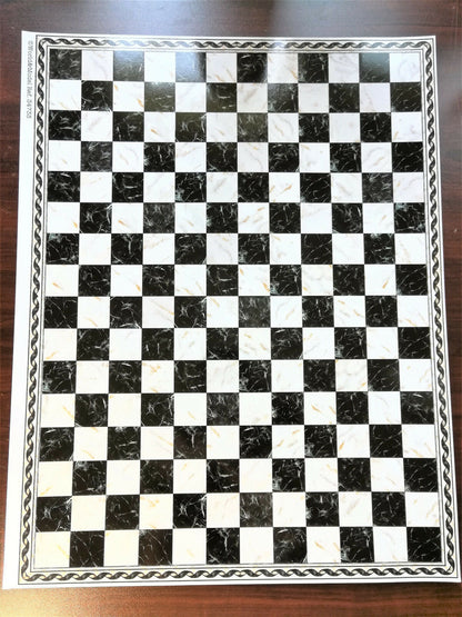 Dollhouse Marble Tile Sheet Black & White Square Checked Flooring 1:12 Scale