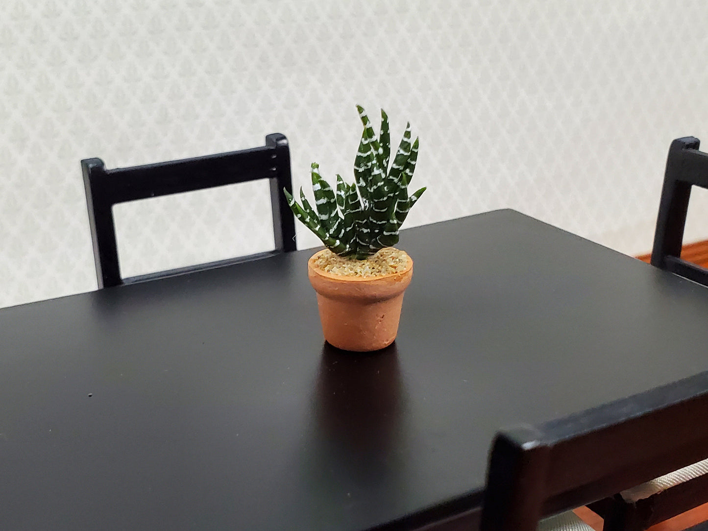Dollhouse Succulent Zebra Plant in a Terra Cotta Planter 1:12 Scale Miniature