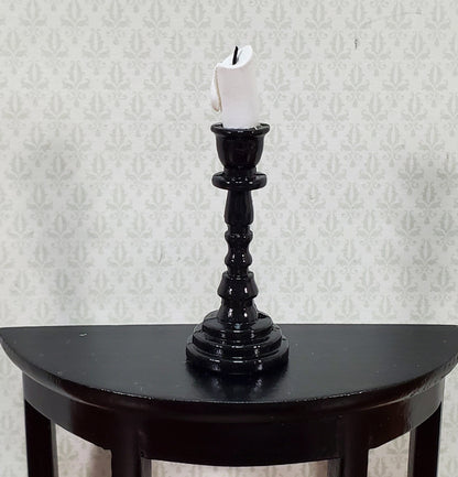 Dollhouse Tall Candlestick Black Finish Miniature Decor Use in 1:12 or 1/6 Scale Settings