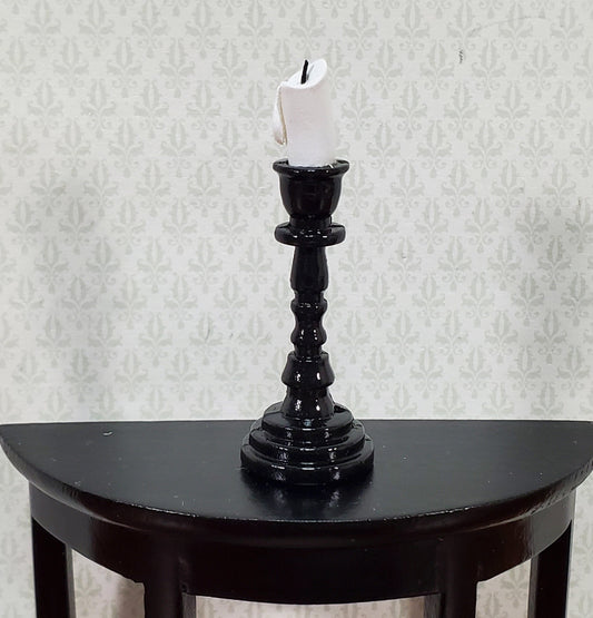 Dollhouse Tall Candlestick Black Finish Miniature Decor Use in 1:12 or 1/6 Scale Settings