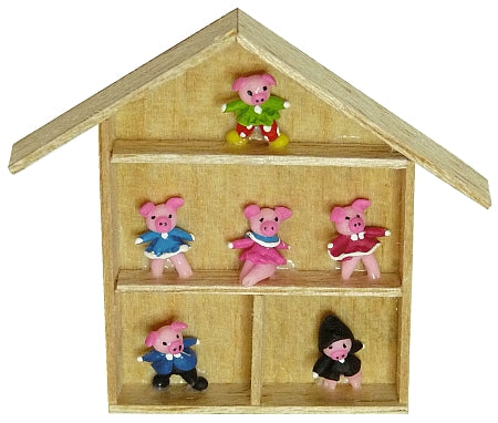 Dollhouse Pink Pig Collection Shadowbox 1:12 Scale Miniature Accessories Toys