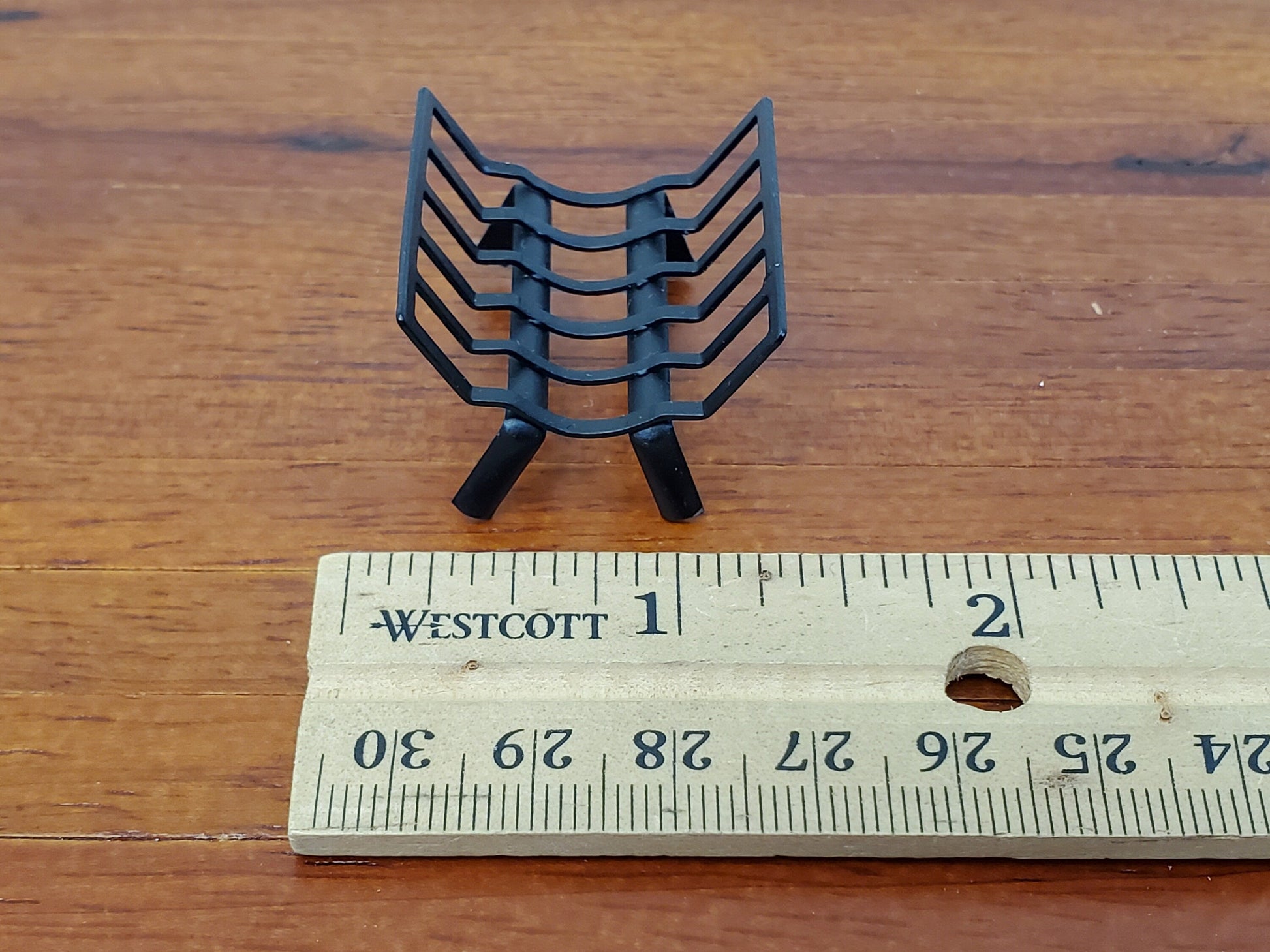Dollhouse Fireplace Grate Log Rack Black Metal 1:12 Scale Miniature
