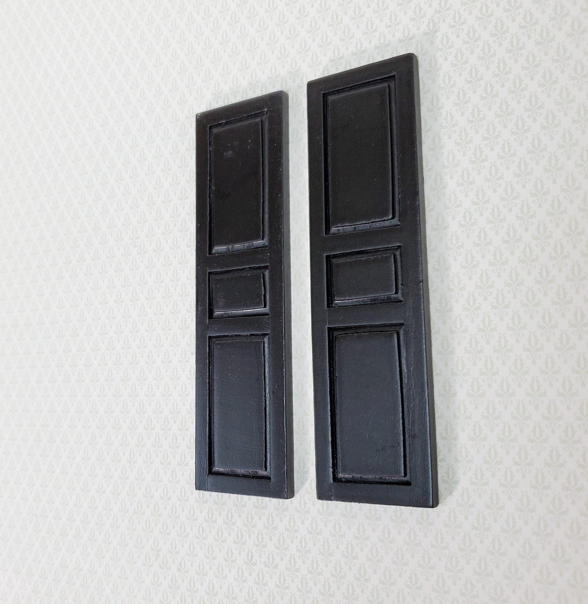 Dollhouse Miniature Shutters 3 Panel 1 Pair BLACK 1:12 Scale 4 5/8" CLA75021