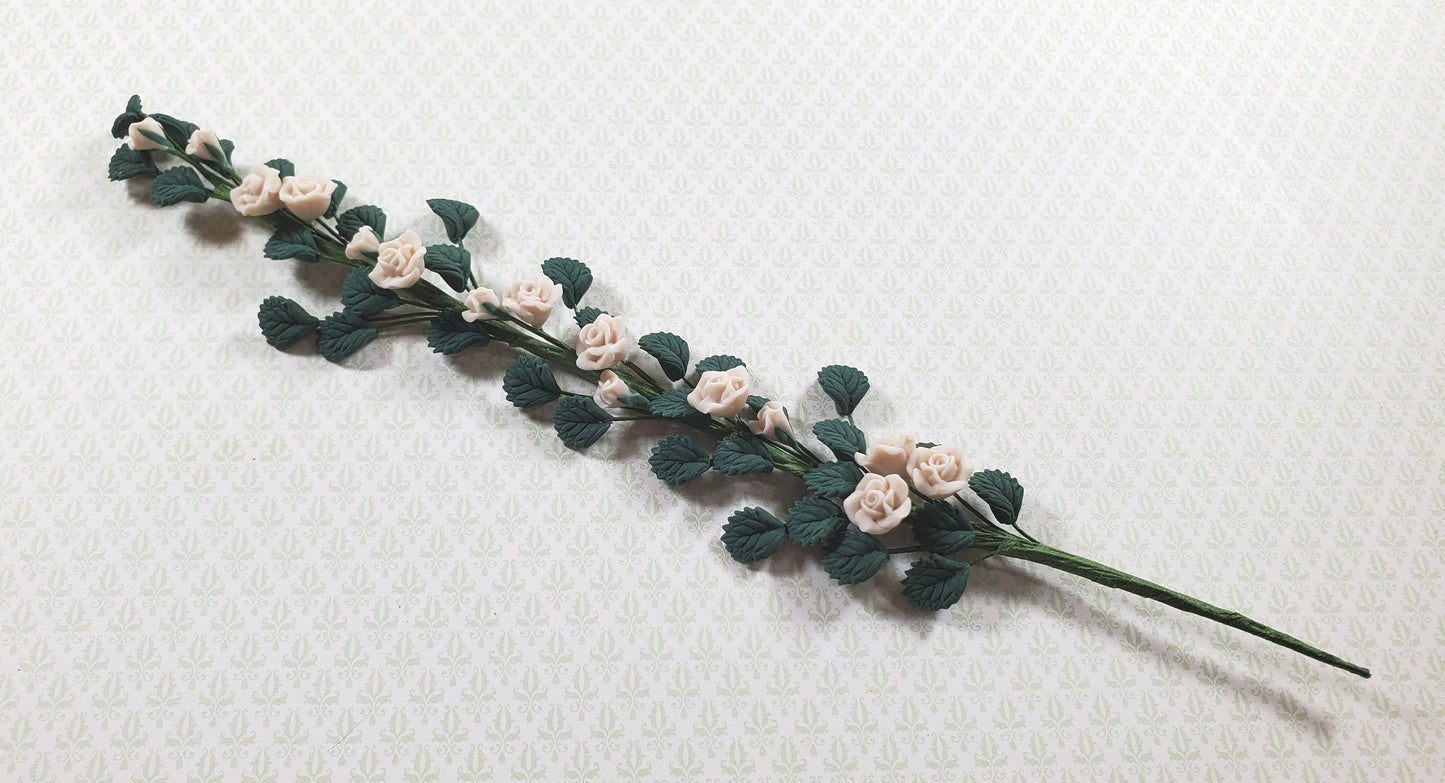 Dollhouse White Climbing Rose Vine 1:12 Scale Miniature Garden Plants Flowers