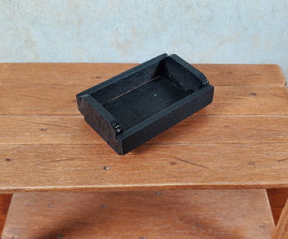 Dollhouse Small Crate Black Wood for Groceries Fruits Tools 1:12 Scale Miniature