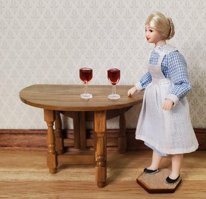 Dollhouse HALF SCALE Filled Red Wine Glasses x2 plastic 1:24 Miniature