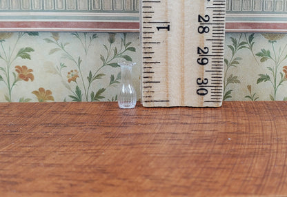 Dollhouse Ridged Glass Bud Vase 1:12 Scale Miniature Flowers Decoration