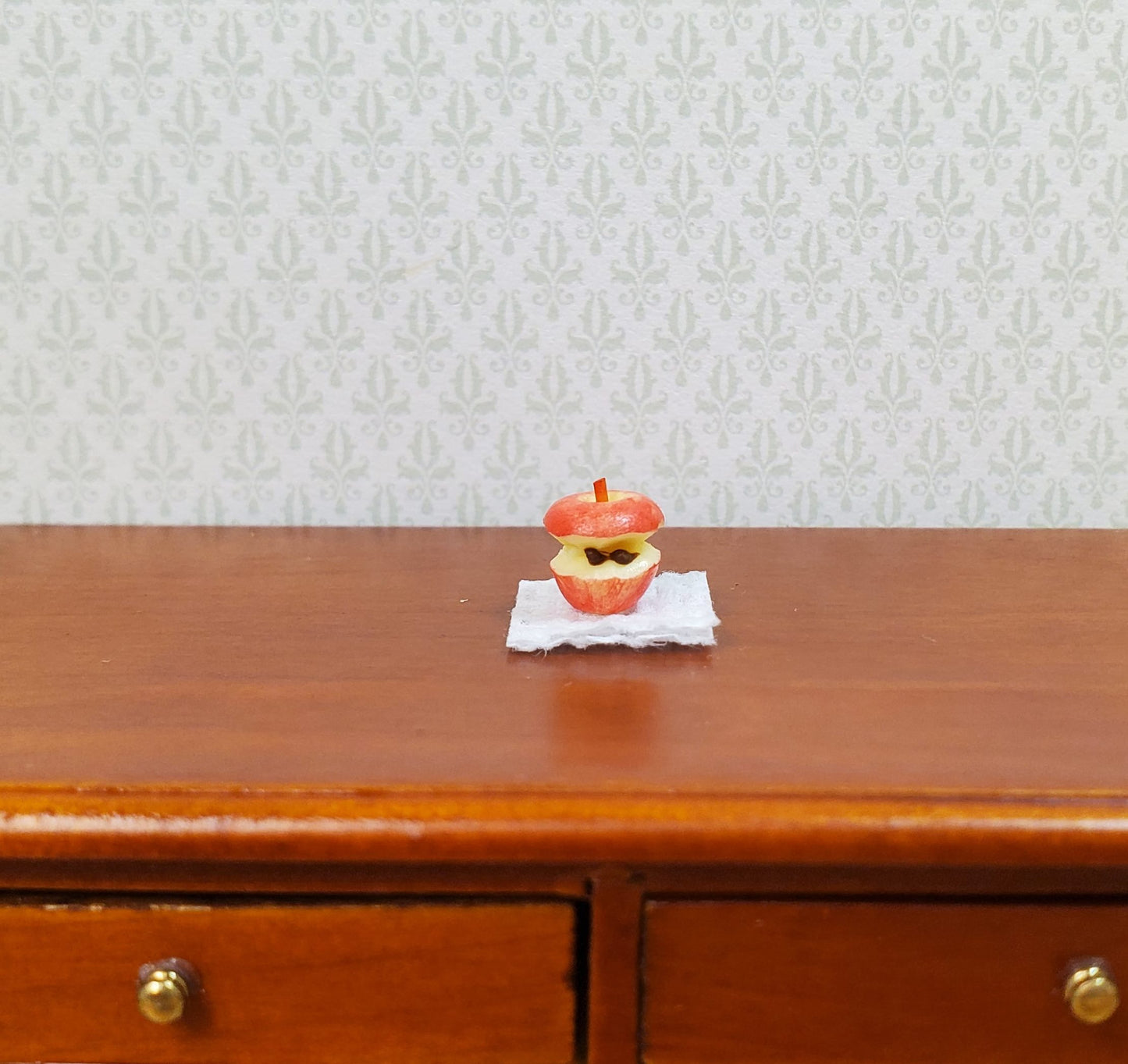 Dollhouse Eaten Apple Core 1:12 Scale Miniature Food Kitchen Fruit Snacks