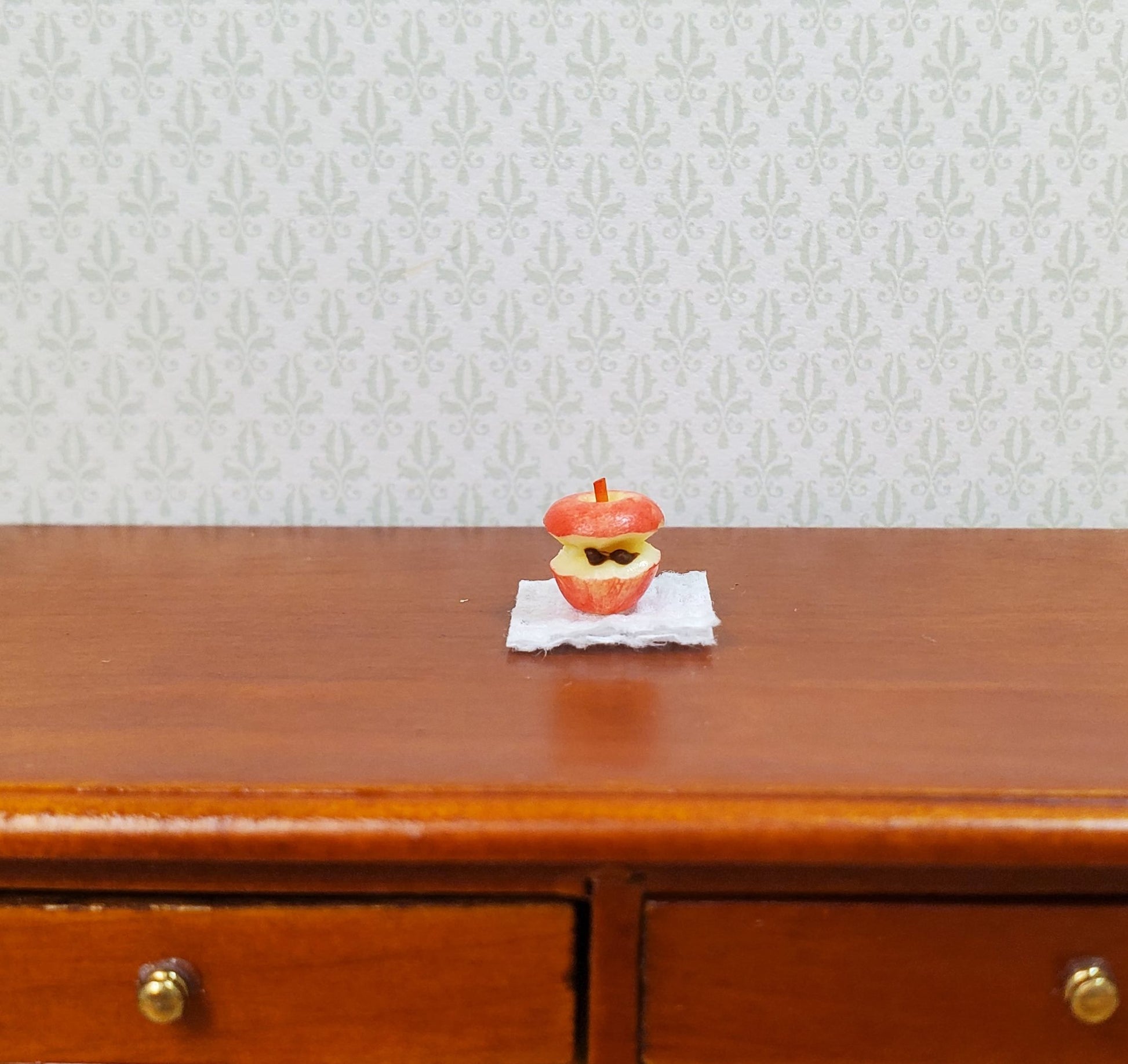 Dollhouse Eaten Apple Core 1:12 Scale Miniature Food Kitchen Fruit Snacks