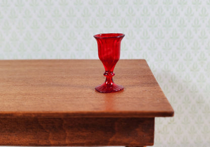 Dollhouse Fancy Red Water Goblet or Wine Glass 1:12 Scale Miniature