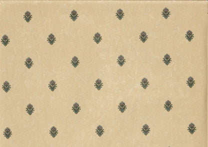 Dollhouse Wallpaper Royal Flower Beige 3 sheets 1:12 Scale Miniature