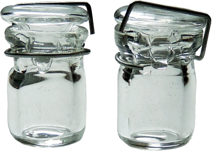Dollhouse Small Round Canning Jars Set of 2 1:12 Scale Miniature