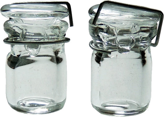 Dollhouse Small Round Canning Jars Set of 2 1:12 Scale Miniature