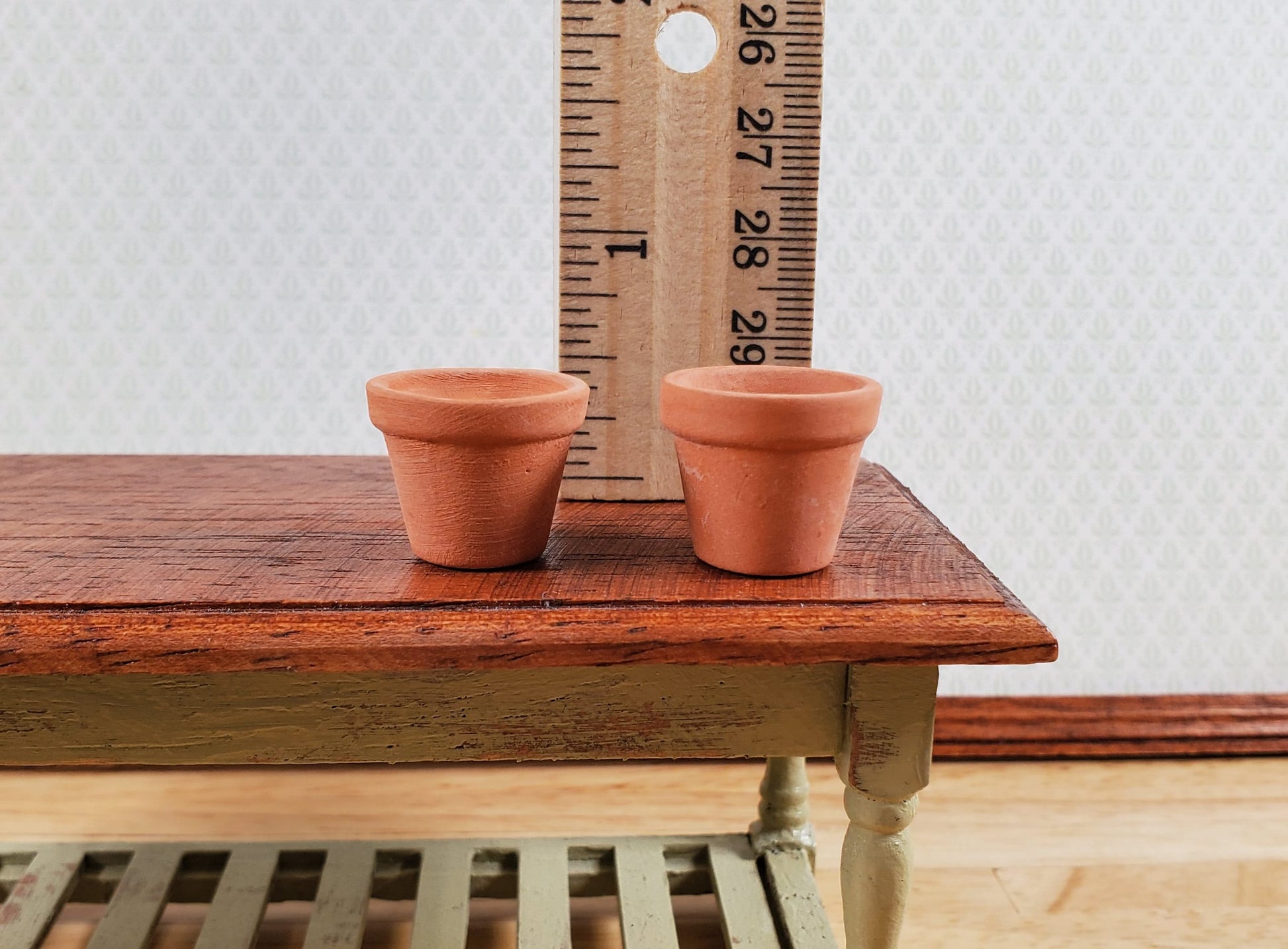 Dollhouse 2 Small Terra Cotta Planters Unglazed Clay Pots