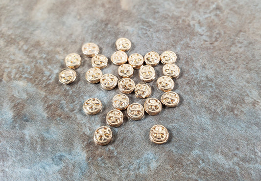 Miniature Dubloon Gold Coins Metal Treasure Prop 3mm approx. 25 pcs
