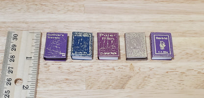 Dollhouse Miniature Book Set x5 Children's Classics #1 1:12 Scale (blank inside)