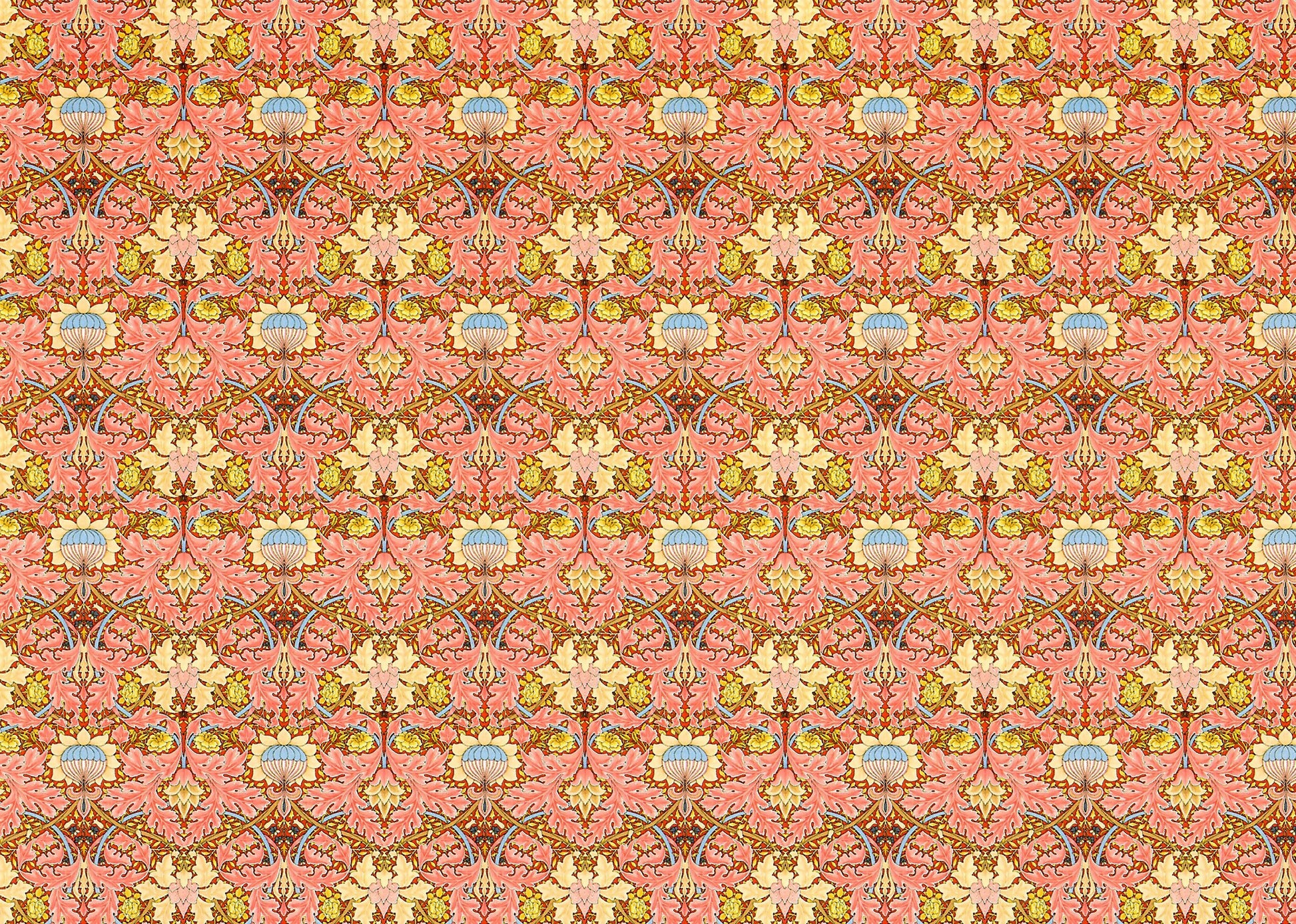 Dollhouse Wallpaper Victorian Morris Style Pink 1:12 Scale Miniature Itsy Bitsy
