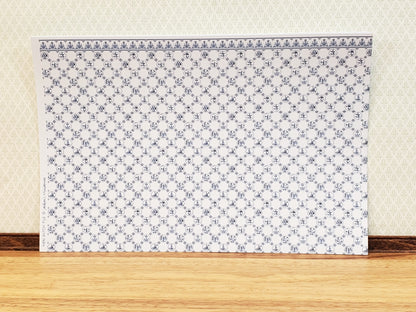 Dollhouse HALF SCALE Wallpaper 3 Sheets Dutch Delft Blue 1:24 Scale Miniature