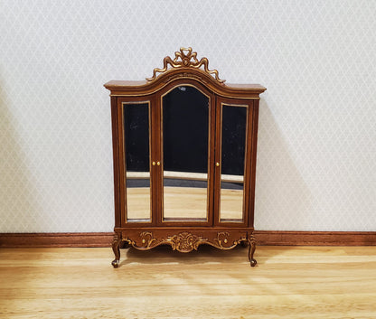 JBM Dollhouse Wardrobe Mirrored Closet Victorian Style 1:12 Scale Furniture