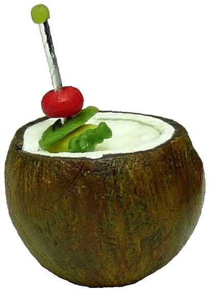 Dollhouse Coconut Tropical Cocktail 1:12 Scale Miniature Drink
