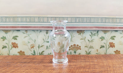 Dollhouse Clear Glass Vase 1:12 Scale Miniature Decoration Flowers