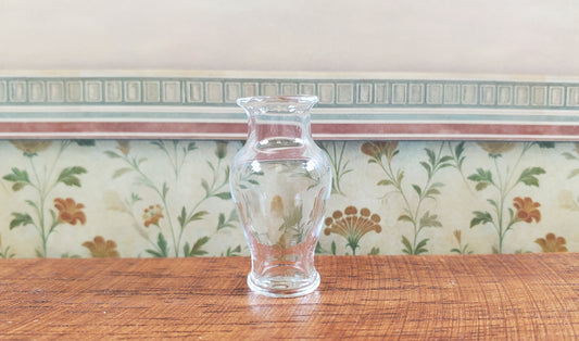 Dollhouse Clear Glass Vase 1:12 Scale Miniature Decoration Flowers